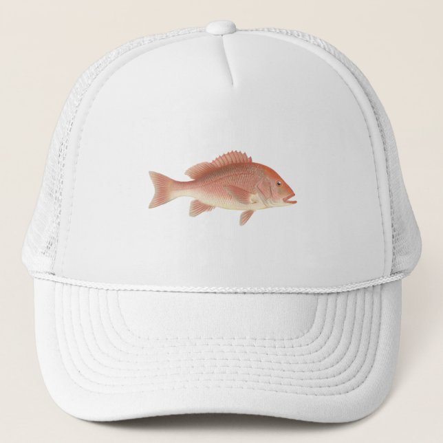 Red Snapper Art Trucker Hat (Front)