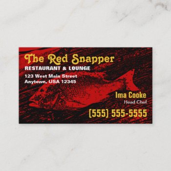 Red Snapper Business Card by coolcards_biz at Zazzle