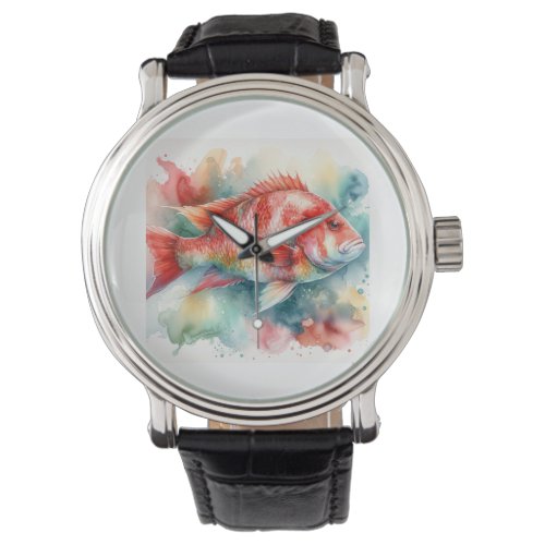 Red Snapper Elegance AREF661 _ Watercolor Watch