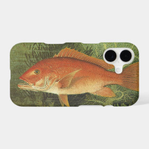 Red Snapper Fish by Kilbourne, Vintage Marine Life iPhone 17 Case