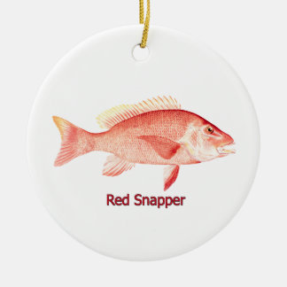 Red Snapper Fish Ceramic Ornament