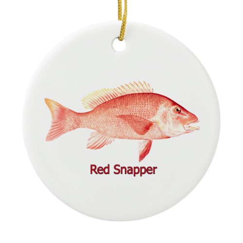 Red Snapper Fish Ceramic Ornament