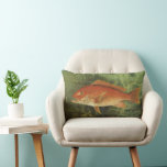 Red Snapper Fish in the Ocean, Vintage Marine Life Lumbar Pillow