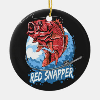RED SNAPPER FISHING SEASON DESIGN CERAMIC ORNAMENT