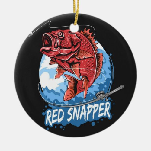 RED SNAPPER FISHING SEASON DESIGN CERAMIC ORNAMENT
