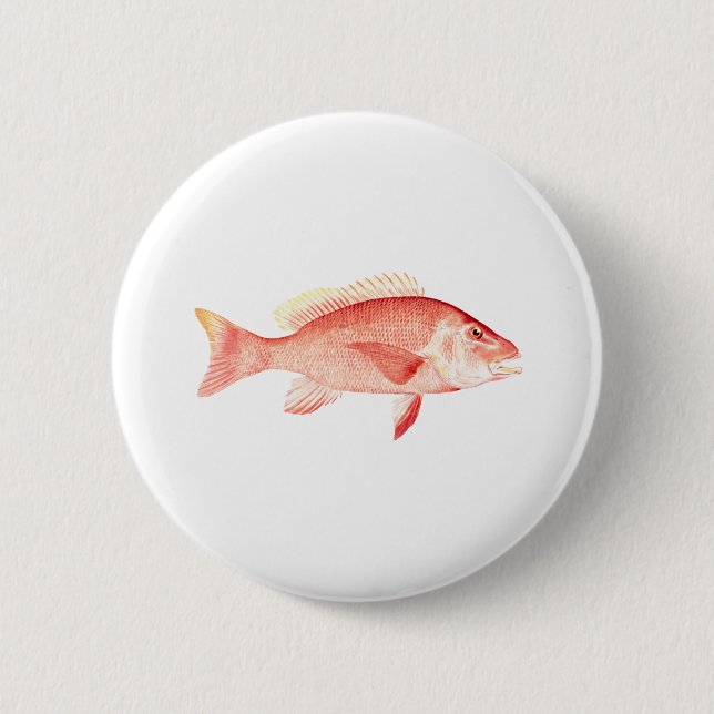 Red Snapper Pinback Button (Front)