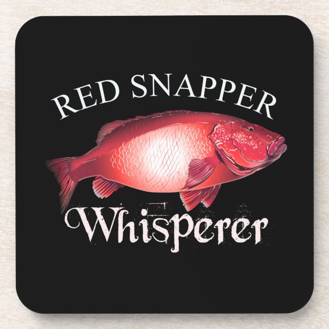 Red Snapper Whisperer Dark Beverage Coaster (Front)