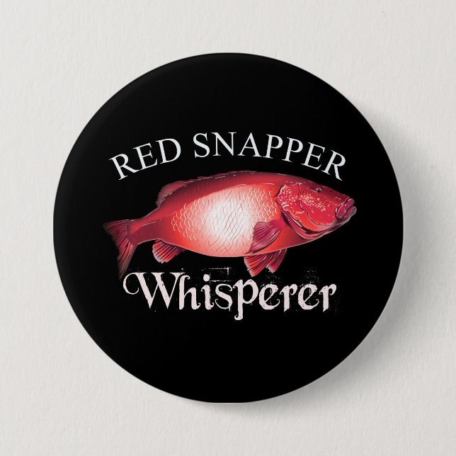 Red Snapper Whisperer Dark Button (Front)