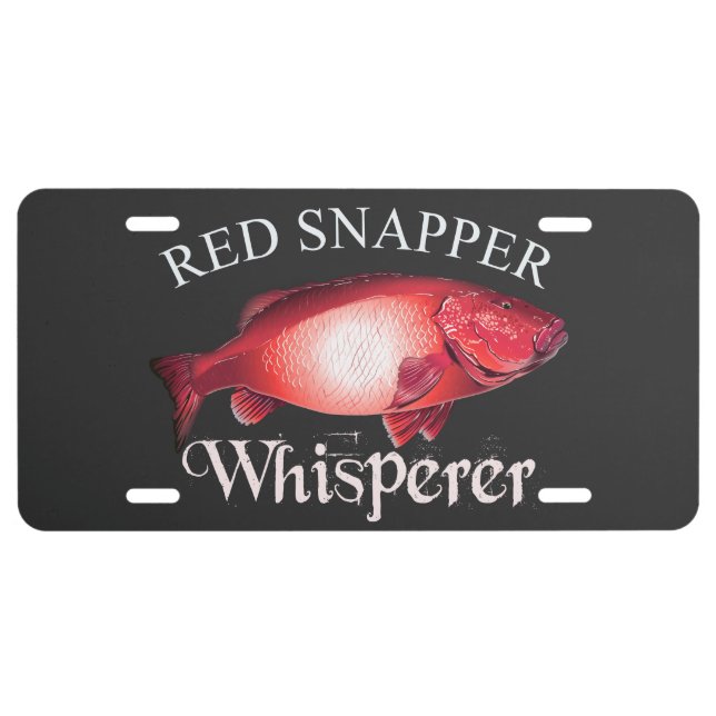 Red Snapper Whisperer Dark License Plate (Front)
