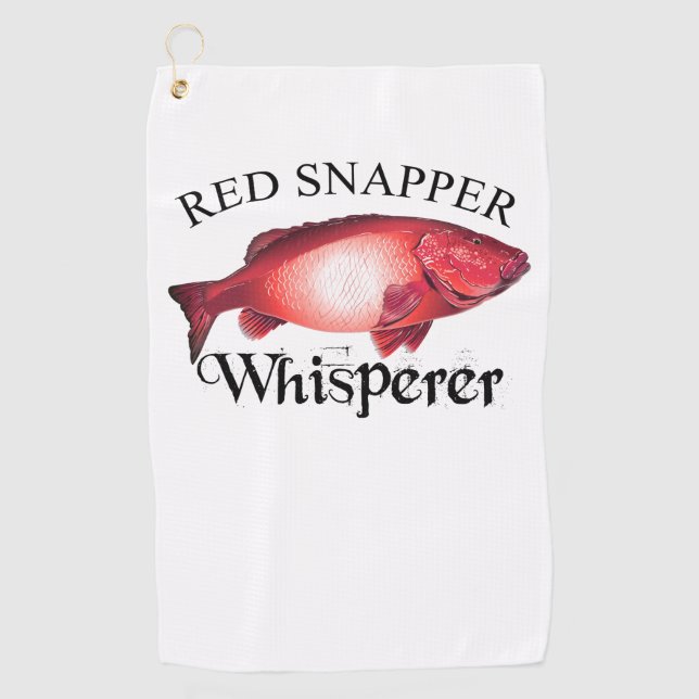 Red Snapper Whisperer Golf Towel (Front)