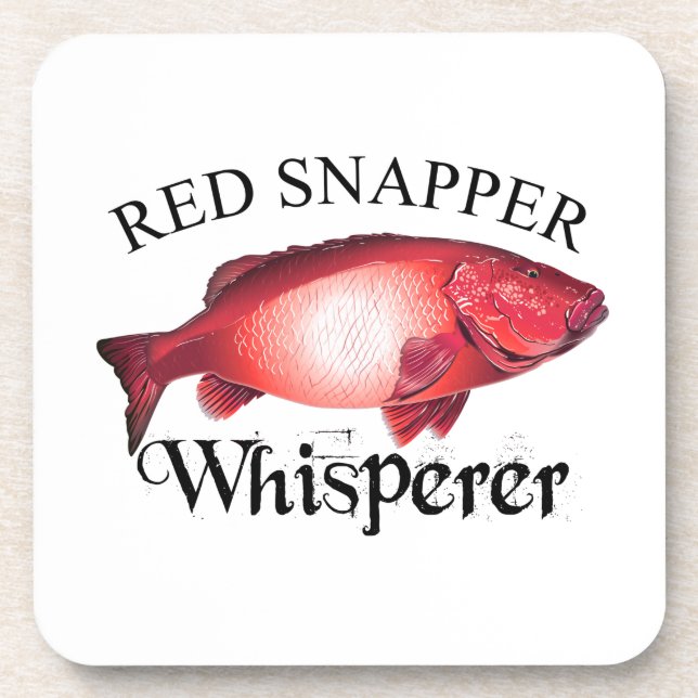 Red Snapper Whisperer Light Beverage Coaster (Front)