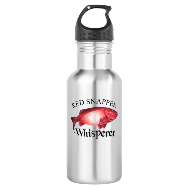 Red Snapper Whisperer Light Stainless Steel Water Bottle (Front)