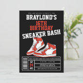 Red Sneaker Bash Birthday Invitation | Zazzle