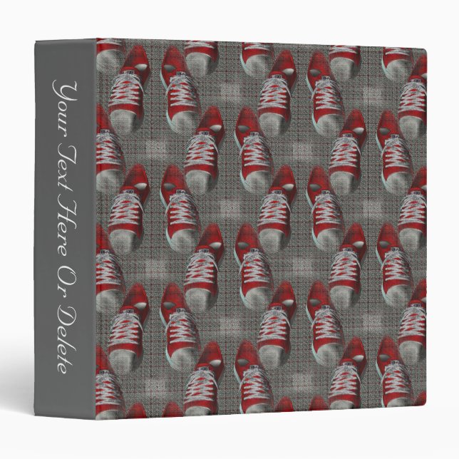 Red Sneakers Abstract Art Personalized Binder (Front/Spine)