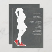 Red Sneakers Baby Bump Baby Shower Invitation (Front/Back)