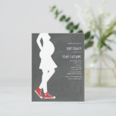 Red Sneakers Baby Bump Baby Shower Invitation (Standing Front)