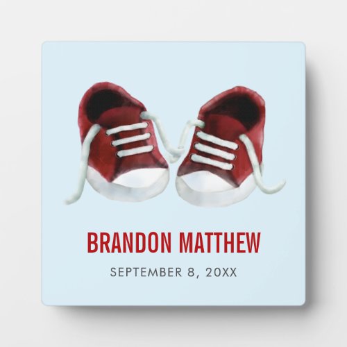 Red Sneakers Baby Plaque Baby Shoes Picture Plaque