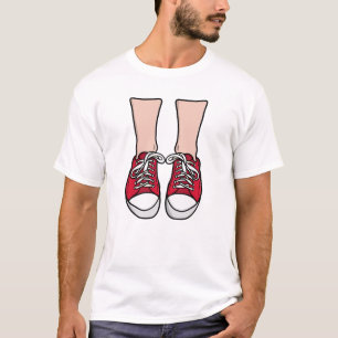Red Sneakers Cartoon Feet T-Shirt