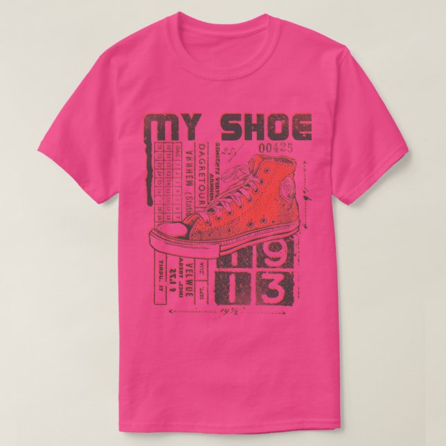 Red Sneakers Punk Pock T-Shirt (Design Front)