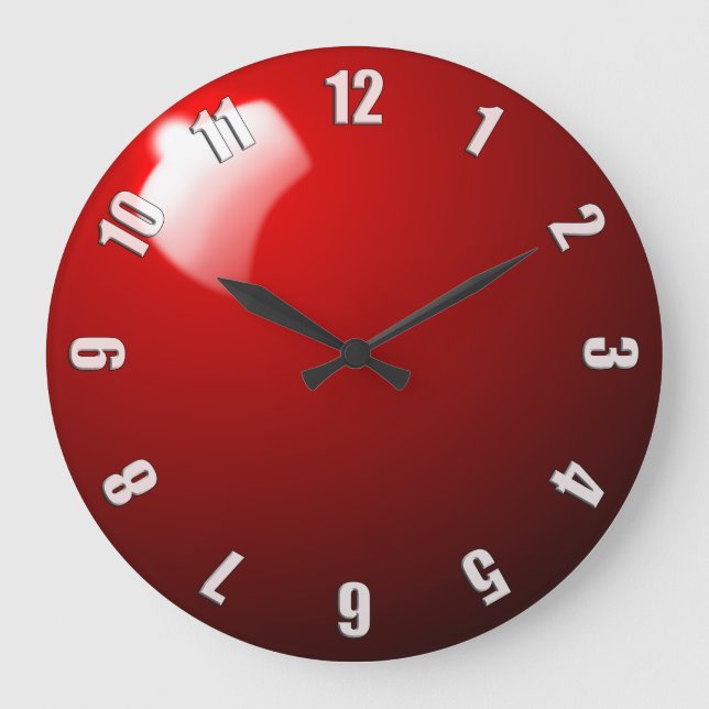 Red Snooker Ball Game Clock Design (Front)