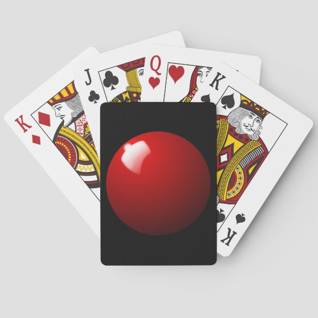 Red Snooker Ball Table Sport Poker Cards (Back)