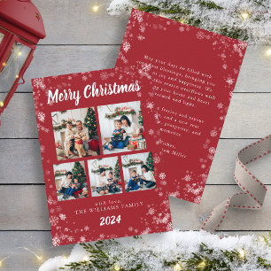 Red Snow Flake Holiday Card