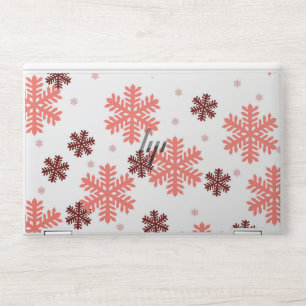 Red snow flakes Christmas pattern snow pattern des HP Laptop Skin