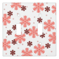 Red snow flakes Christmas pattern snow pattern des