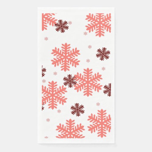 Red snow flakes Christmas pattern snow pattern des Paper Guest Towels