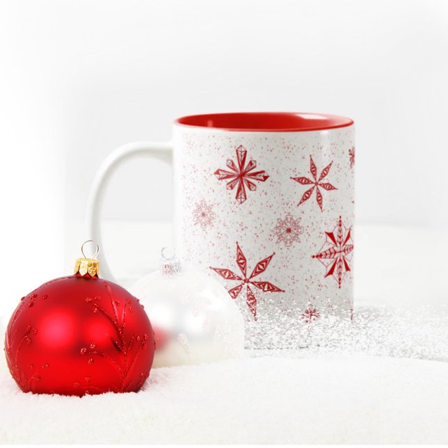 Red Snow on White Canvas mug (Creator Uploaded)