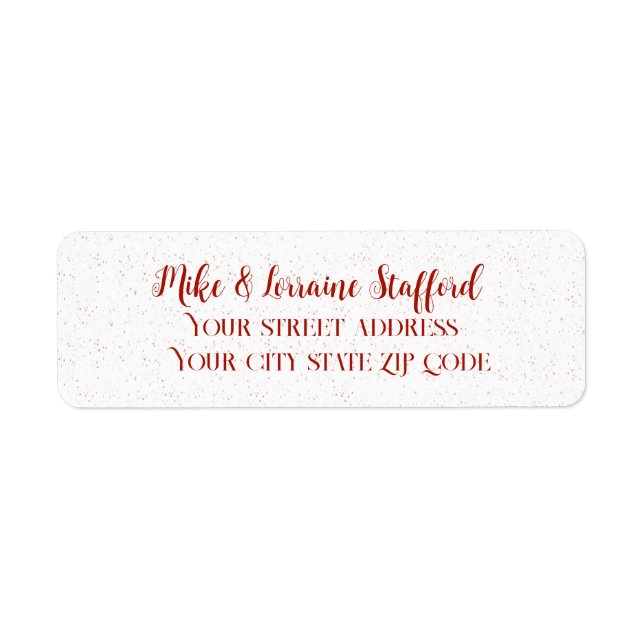 Red Snow on White Canvas Return Address Label (Front)