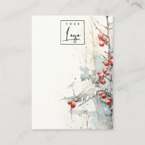 Red Snow Winter Berries Logo Blank Jewelry Holder Business Card