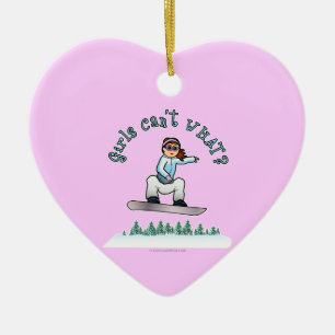 Red Snowboarder Ceramic Ornament