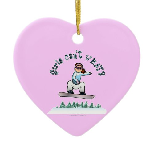 Red Snowboarder Ceramic Ornament