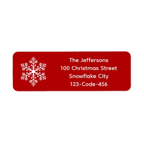Red Snowflake Address Labels