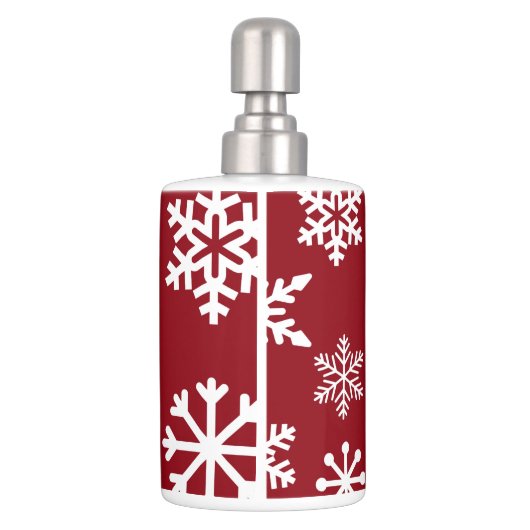 Red Snowflake Christmas Bath Set (Back)