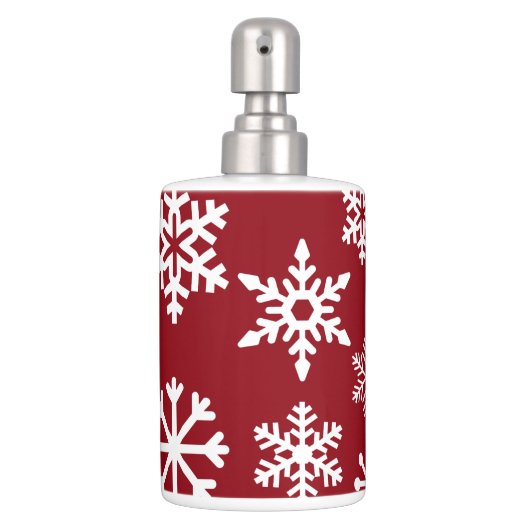 Red Snowflake Christmas Bath Set (Front)