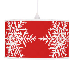 Red Snowflake Christmas Holiday Ceiling Lamp