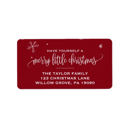 Red Snowflake Christmas Label