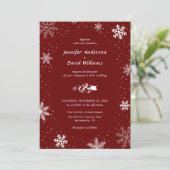 Red Snowflake Christmas Winter Wedding Invitations | Zazzle