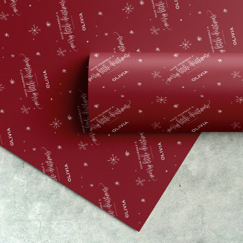 Red Snowflake Christmas Wrapping Paper by ChristmasPaperCo at Zazzle