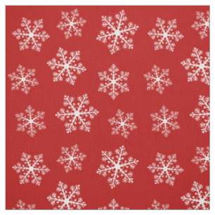 Red Snowflake Fabric