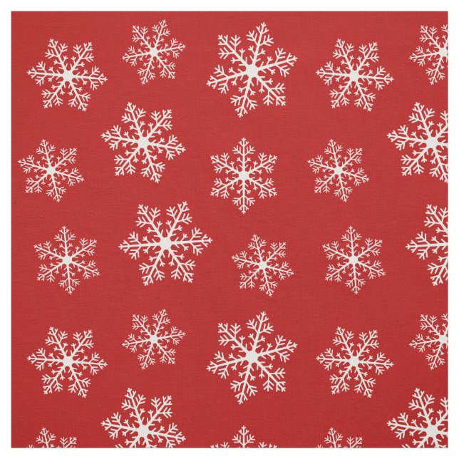 Red Snowflake Fabric (Swatch)