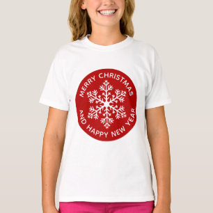 Red Snowflake Festive T-Shirt (Child)