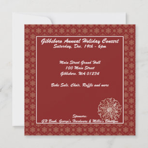 red Snowflake Holiday Party Invitations