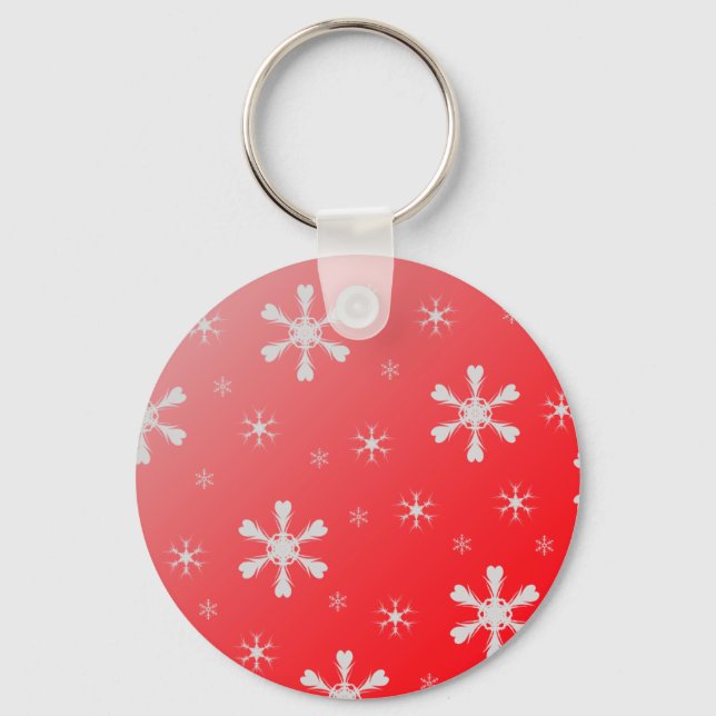 Red Snowflake Keychain (Front)
