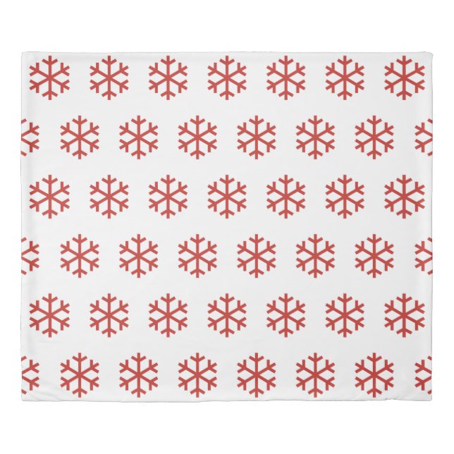 Red Snowflake King Size Duvet Cover (Front)