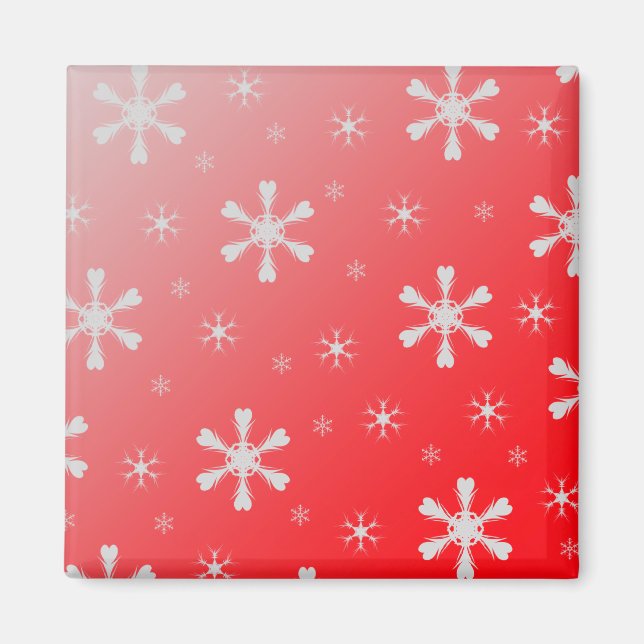 Red Snowflake Magnet (Front)