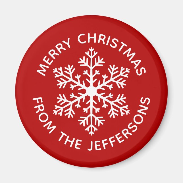 Red Snowflake Magnet (Front)