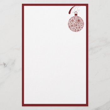 Red Snowflake Ornament Stationery by lamessegee at Zazzle